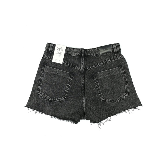 ZARA High Waisted Denim Jean Cutoff Shorts 6 - Picture 3 of 3